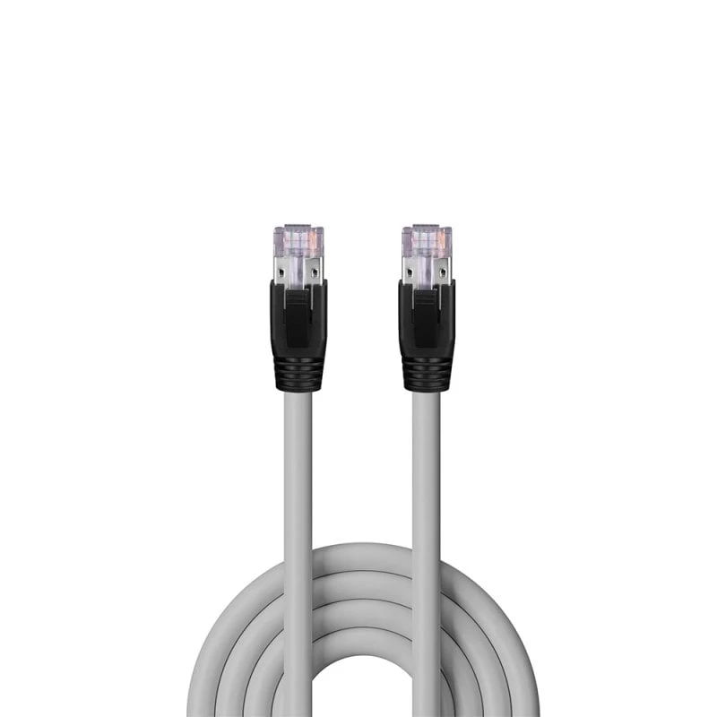 Sieťový kábel Lindy Cat.6A U/FTP LSZH Solid Core, 50 m, RJ-45–RJ-45, 10GBase-T, sivý