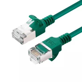 Sieťový kábel MicroConnect V-FTP6A0015G-schlank Cat6a U/FTP RJ-45 na RJ-45 0,15 m zelený