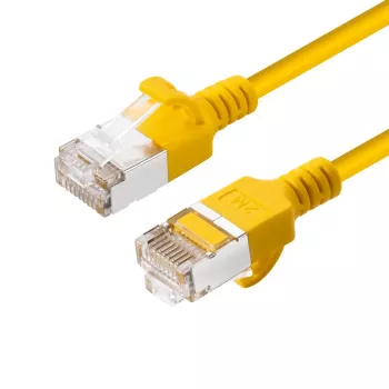 Sieťový patch kábel MicroConnect V-FTP6A0015Y-schlank Cat6a U/FTP 0,15 m RJ-45 žltý