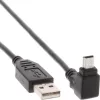 Techly USB 2.0 kábel A konektor samec / Mini B konektor samec 90° 1,8 m čierny ICOC MUSB-AA-018ANG
