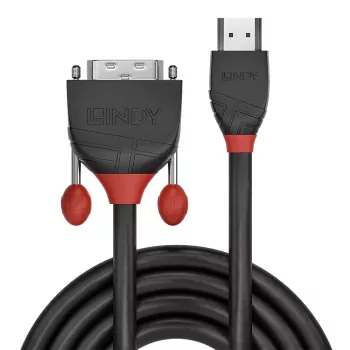 Lindy 0,5 m HDMI na DVI kábel, Black Line