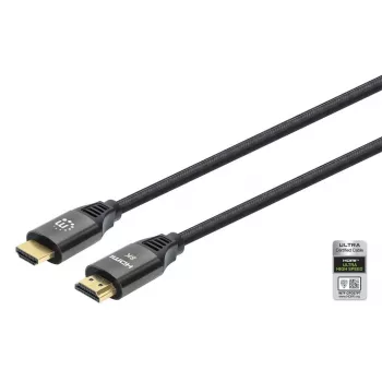 HDMI kábel Manhattan 8K@60Hz 1m pletený samec na samca čierny