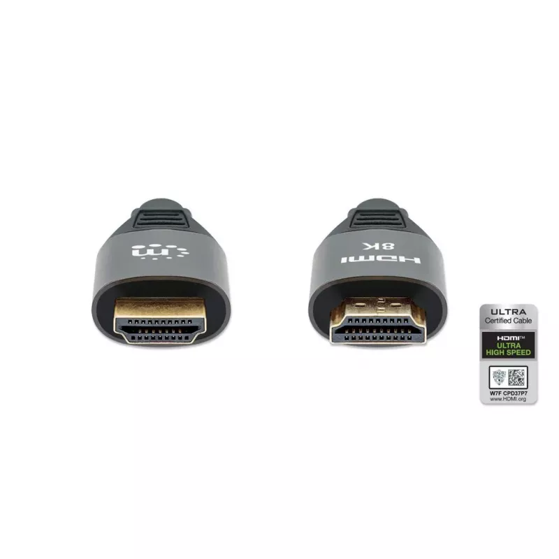 HDMI kábel Manhattan 8K@60Hz 1m pletený samec na samca čierny