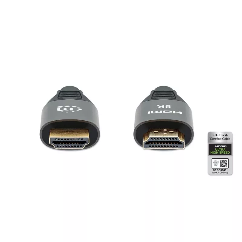 HDMI kábel s Ethernetom Manhattan 8K@60Hz 2m pletený samec na samca čierny