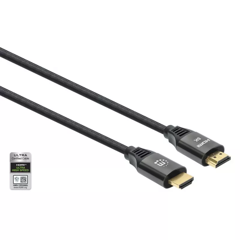 HDMI kábel Manhattan 8K 60Hz 3m samec na samca čierny