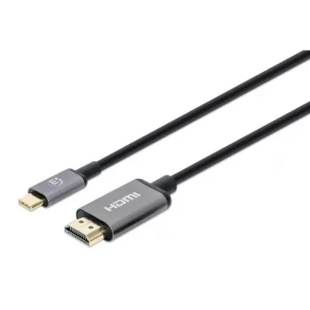 Manhattan USB-C na HDMI kábel, 4K@60Hz, 1m, čierny, samec na samca, trojročná záruka, zodpovedá CDP2HD2MBNL
