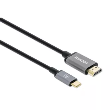 Manhattan USB-C na HDMI kábel, 4K@60Hz, 1m, čierny, samec na samca, trojročná záruka, zodpovedá CDP2HD2MBNL