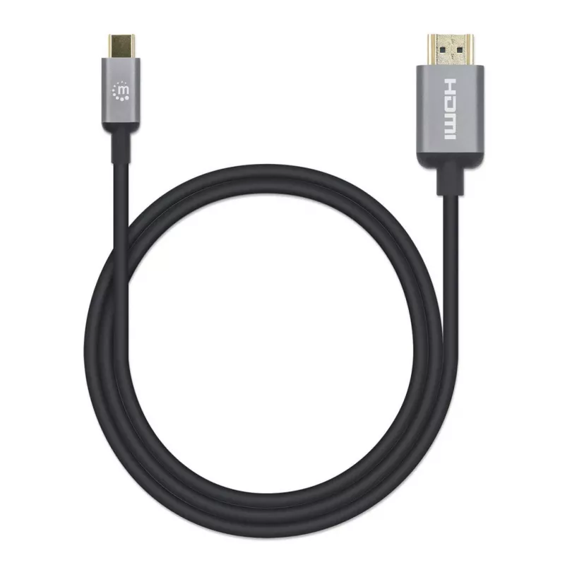 Manhattan USB-C na HDMI kábel, 4K@60Hz, 1m, čierny, samec na samca, trojročná záruka, zodpovedá CDP2HD2MBNL