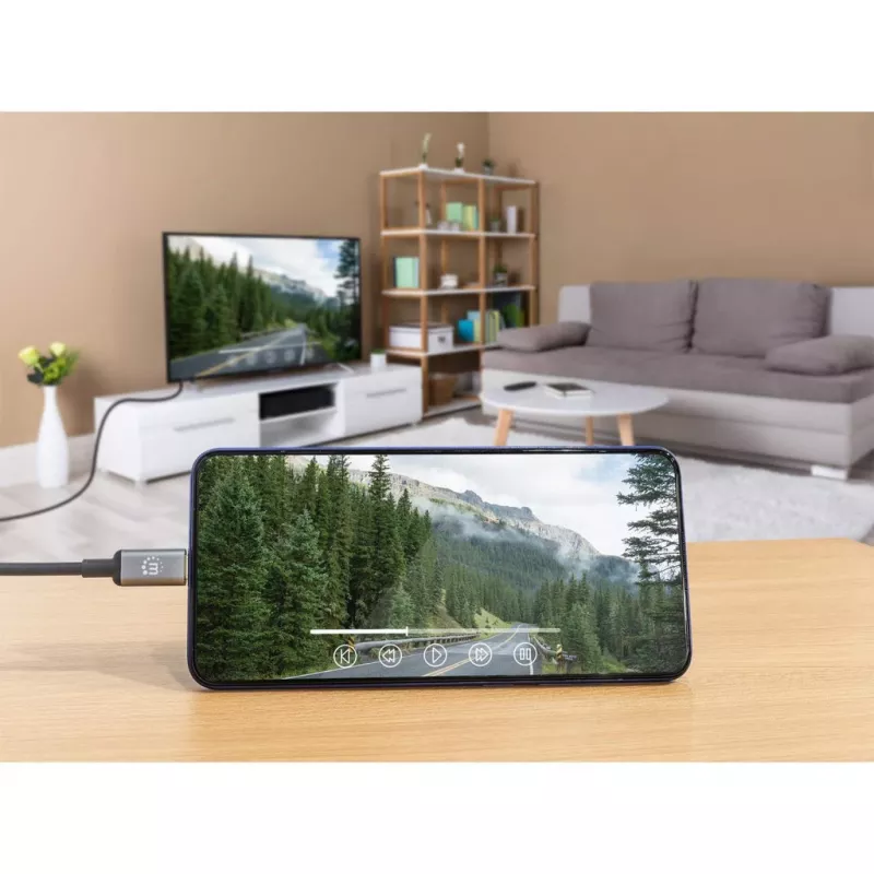 Manhattan USB-C na HDMI kábel, 4K@60Hz, 1m, čierny, samec na samca, trojročná záruka, zodpovedá CDP2HD2MBNL