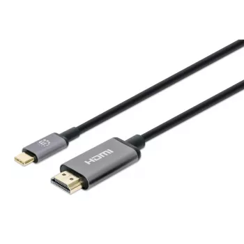 Manhattan USB-C na HDMI kábel, 4K@60Hz, 2m, čierna, samec na samca, trojročná záruka, zodpovedá CDP2HD2MBNL