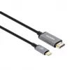 Manhattan 153607 kábel USB-C na HDMI, samec–samec, dvojito tienený, 2 m, čierny/strieborný