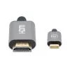 Manhattan 153607 kábel USB-C na HDMI, samec–samec, dvojito tienený, 2 m, čierny/strieborný