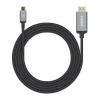 Manhattan 153607 kábel USB-C na HDMI, samec–samec, dvojito tienený, 2 m, čierny/strieborný
