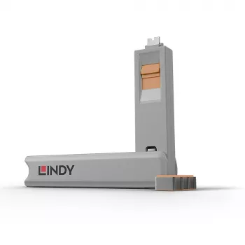 USB-C blokátor portov Lindy, 4 ks, oranžová
