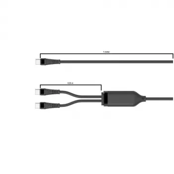 Microconnect MC-2XUSBC-100W USB kábel USB 2.0 1 m USB C čierny