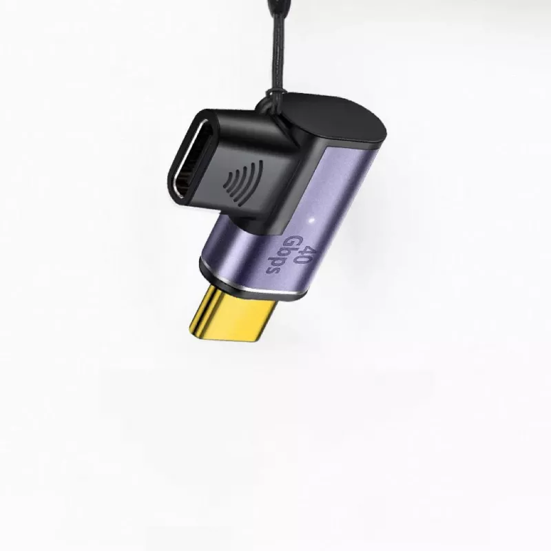 MicroConnect MC-USB4CCMF-MAGNETIC magnetický adaptér USB-C, zalomený o 90°, USB4, USB-C samec na samicu
