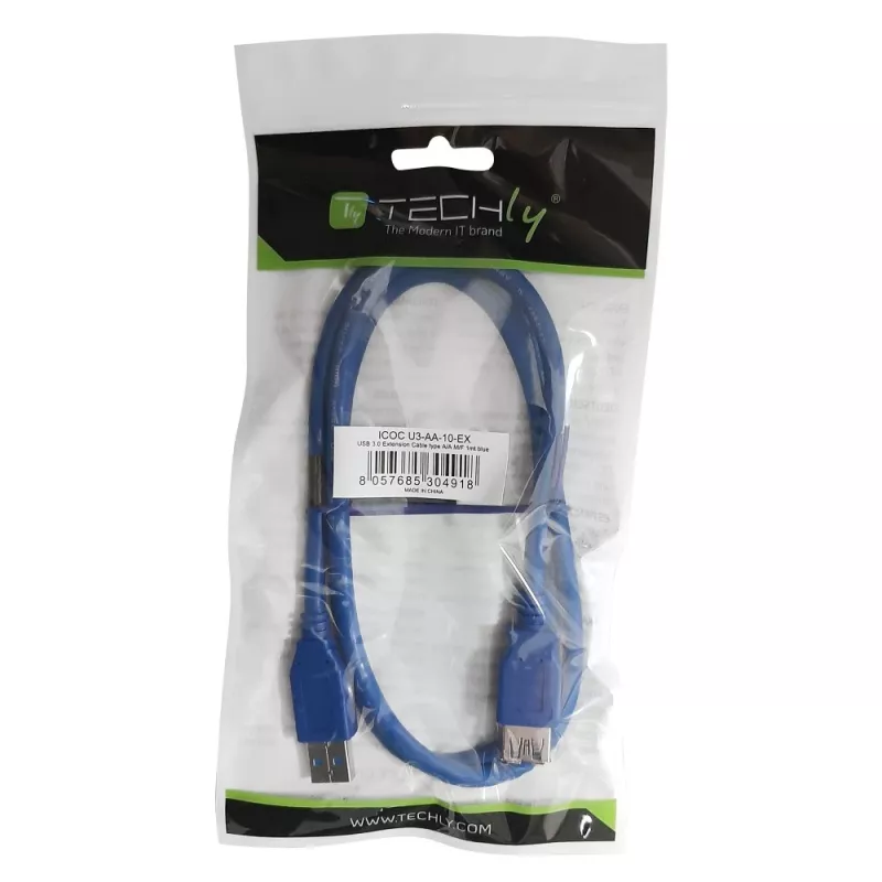 Techly USB 3.0 predlžovací kábel A konektor samec / A konektor samica 3 m modrý ICOC U3-AA-30-EX