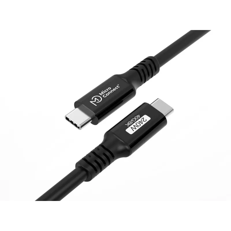 MicroConnect USB4CC025-240W Premium USB4 Gen 3x2 kábel USB-C – USB-C, 0,25 m, 240 W, 40 Gbps