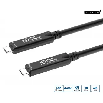 USB-C kábel MicroConnect MC-USB3.2CC15-8K-OP, 15 m, USB-C na USB-C, podpora 8K