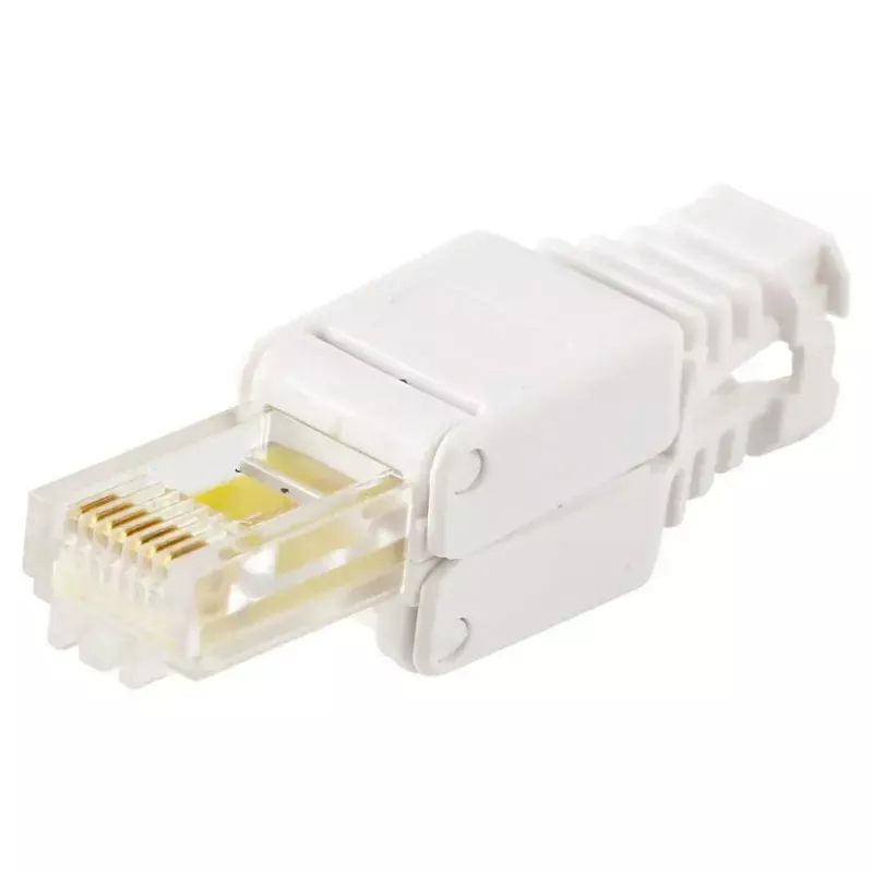 Spojka káblov LOGON TWP8P8TP RJ-45 Cat5e, transparentná/biela/žltá, balenie 10 ks
