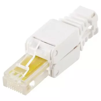 Spojka káblov LOGON TWP8P8TP RJ-45 Cat5e, transparentná/biela/žltá, balenie 10 ks