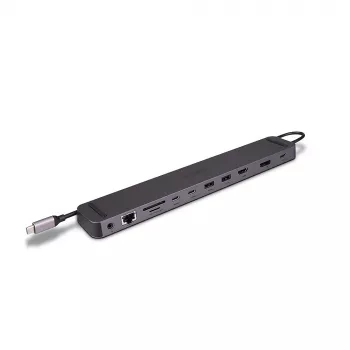 Lindy DST-Mini XT 810, USB-C Mini dokovacia stanica pre notebook s jedným displejom (8K) alebo duálnym displejom (4K60) a 100W priechodným nabíjaním