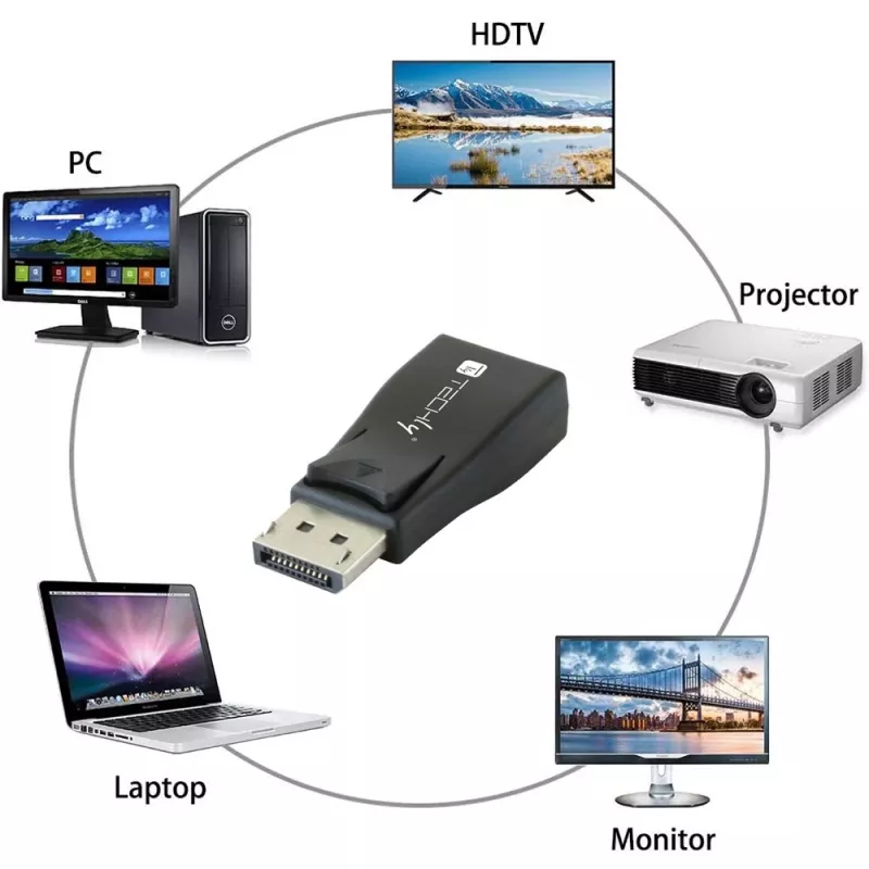 Káblový adaptér DisplayPort VGA Techly IADAP-DSP-230T