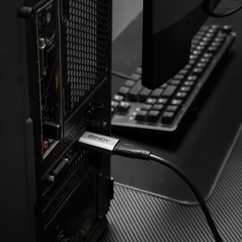 DisplayPort na HDMI adaptér Lindy 41095 — podporuje až 4K 120 Hz