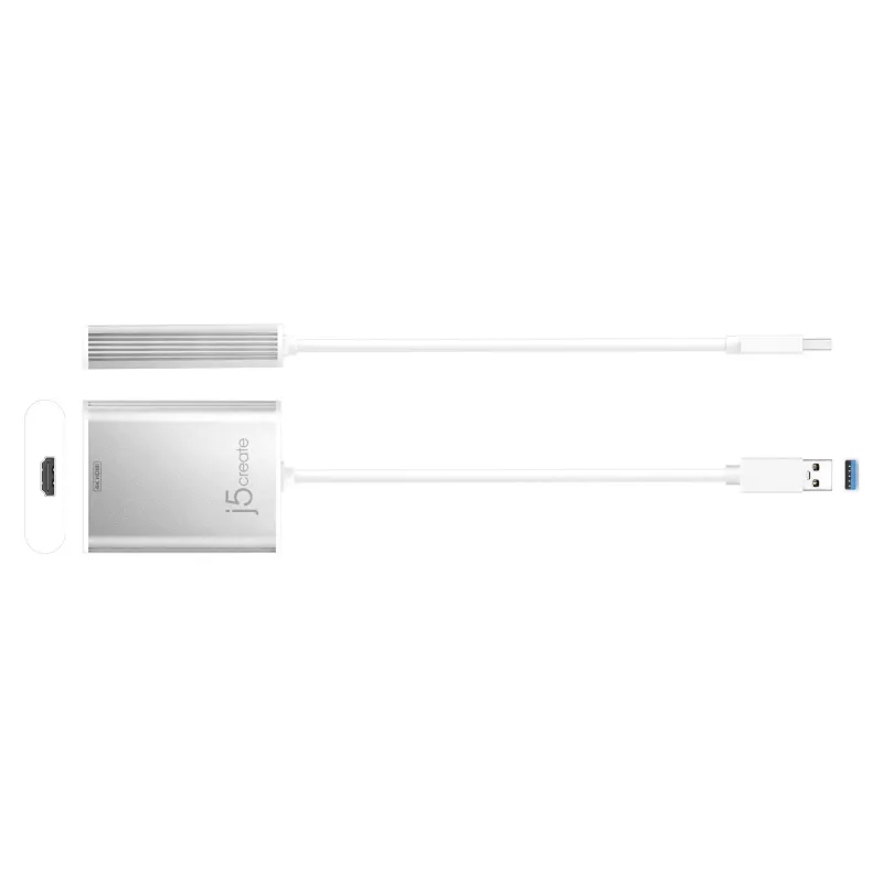 j5create JUA354 USB 3.0 na 4K HDMI display adaptér strieborná