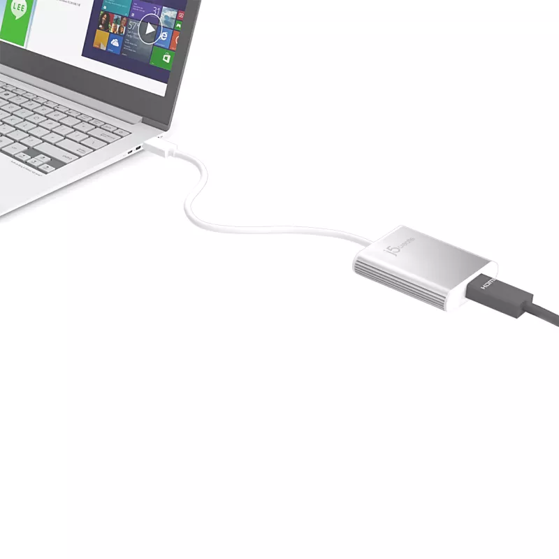 j5create JUA354 USB 3.0 na 4K HDMI display adaptér strieborná