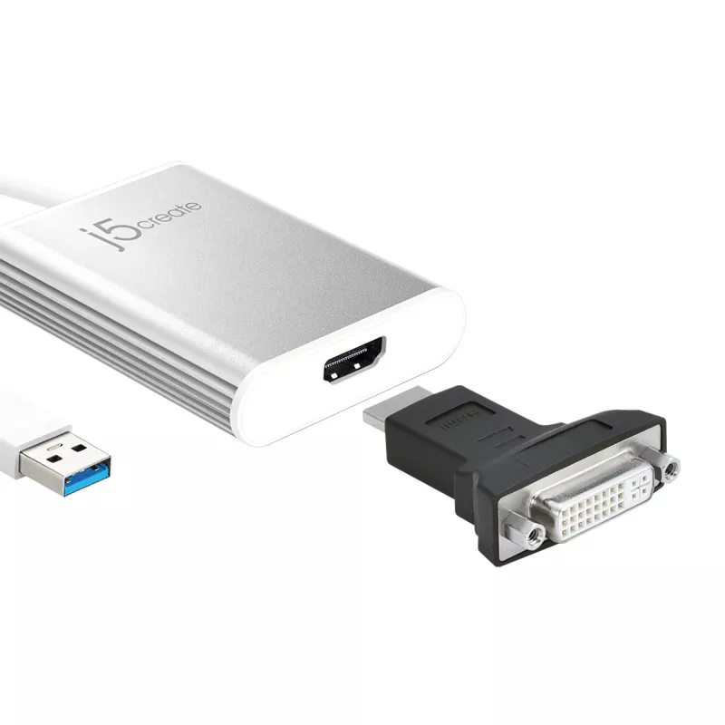 j5create JUA354 USB 3.0 na 4K HDMI display adaptér strieborná