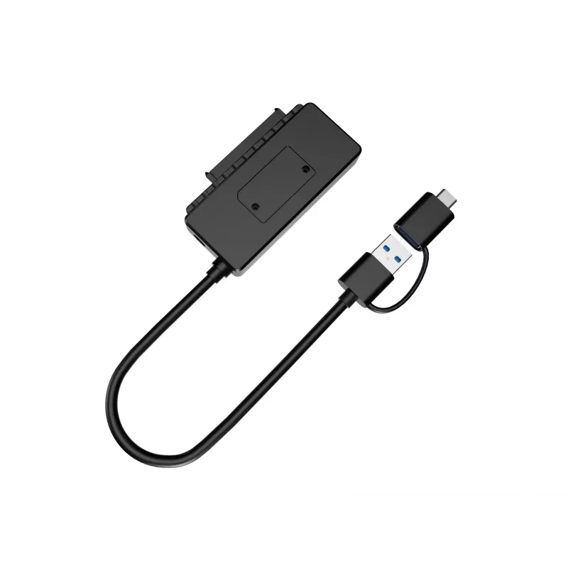 Conceptronic ABBY21B USB 3.0 SATA adaptér s napájacím zdrojom, 2,5 palca/3,5 palca SATA HDD/SSD, 2-in-1 USB-C/A kábel