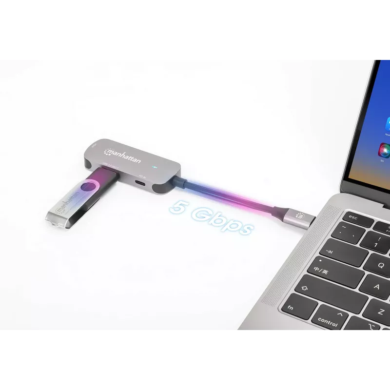 Manhattan USB-C dok/hub HDMI USB-A USB-C 100W Power Delivery 4K 60Hz