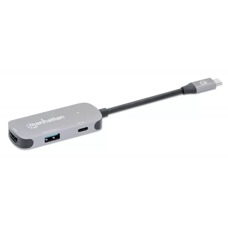 Manhattan USB-C dok/hub HDMI USB-A USB-C 100W Power Delivery 4K 60Hz
