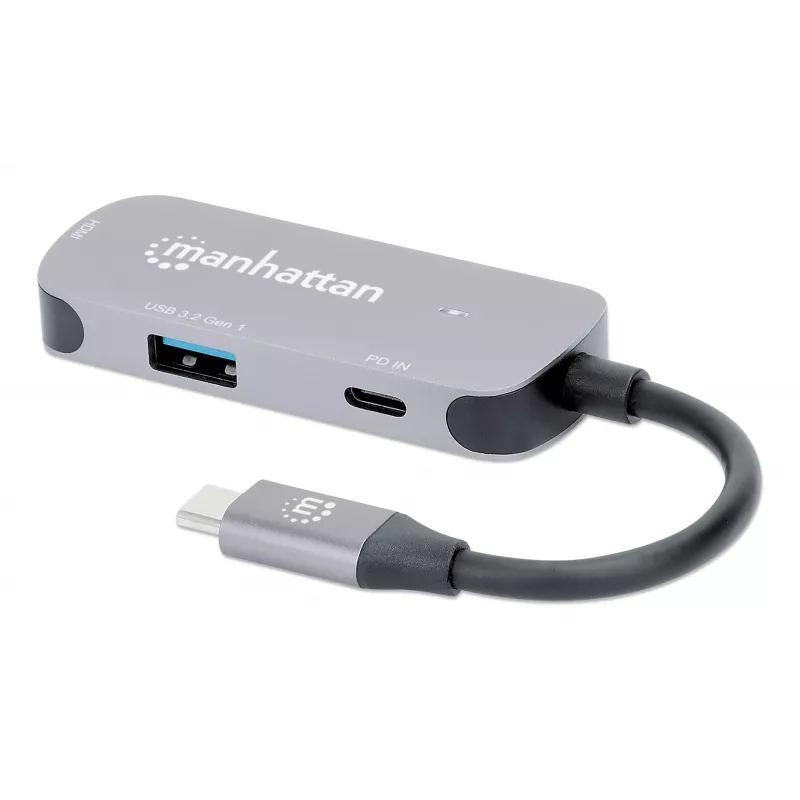 Manhattan USB-C dok/hub HDMI USB-A USB-C 100W Power Delivery 4K 60Hz