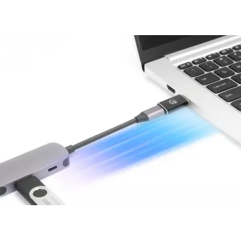 Manhattan USB-C na USB-A adaptér, konektor samica na konektor samec, 10 Gbit/s (USB 3.2 Gen2 aka USB 3.1), SuperSpeed+ USB, čierna, doživotná záruka