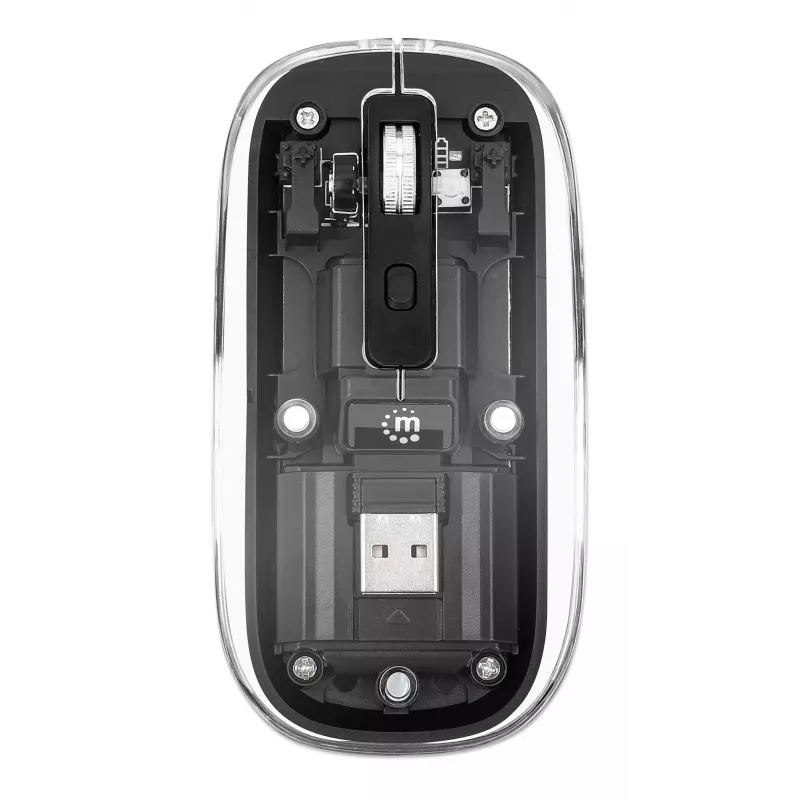 Bezdrôtová myš Manhattan Transparent nabíjateľná USB