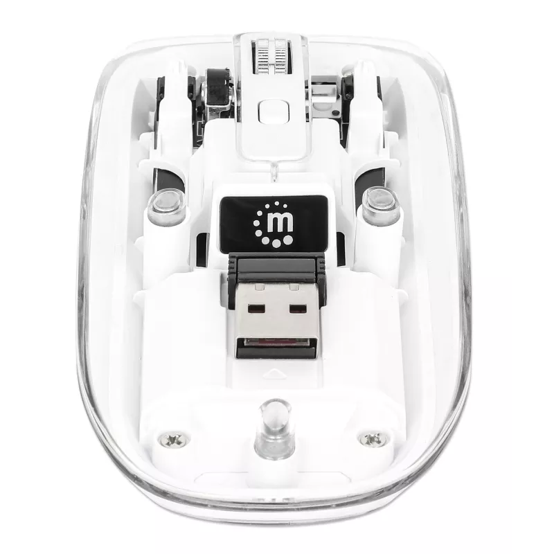Manhattan Transparent nabíjateľná bezdrôtová USB myš