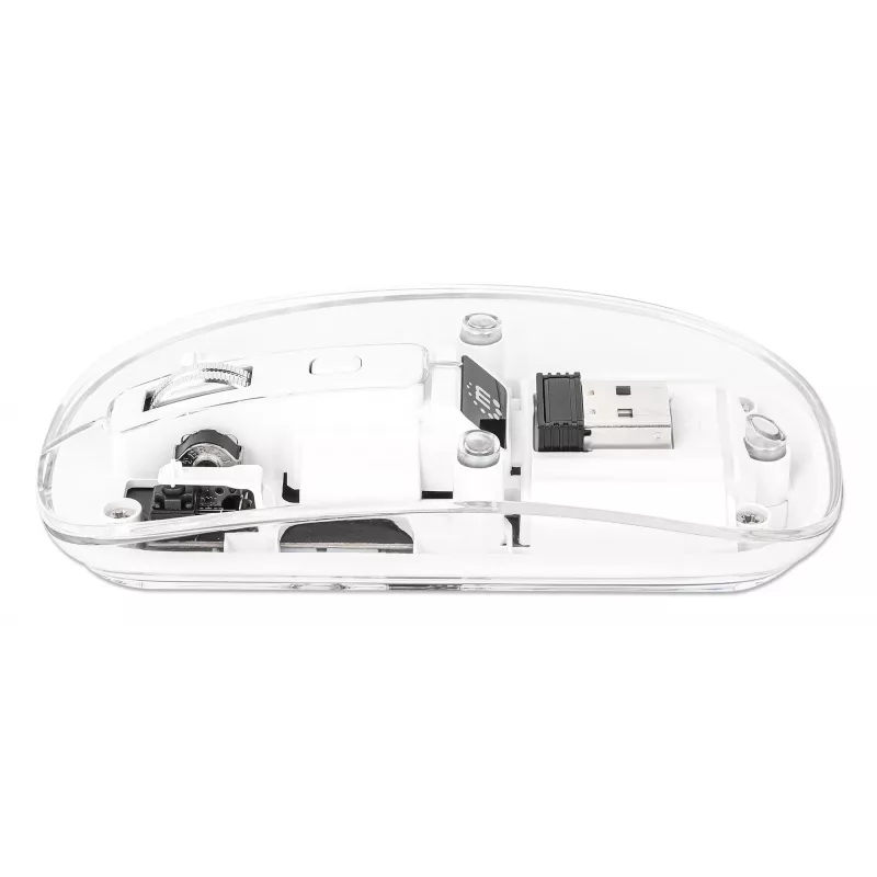 Manhattan Transparent nabíjateľná bezdrôtová USB myš