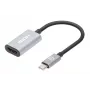Manhattan 153973 adaptér USB-C na HDMI, 4K 60 Hz, hliník, Space Grey