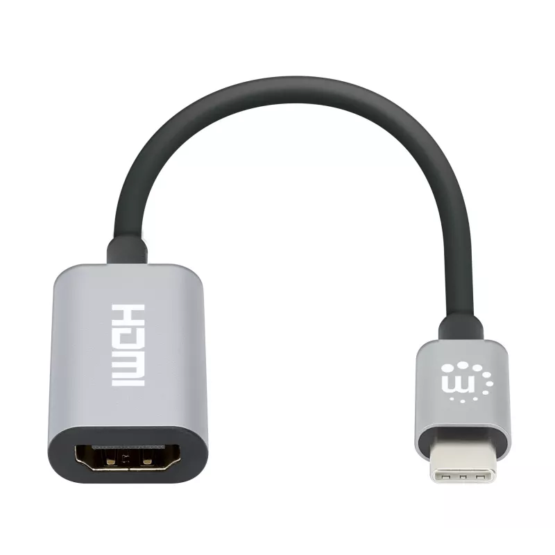 Manhattan 153973 adaptér USB-C na HDMI, 4K 60 Hz, hliník, Space Grey