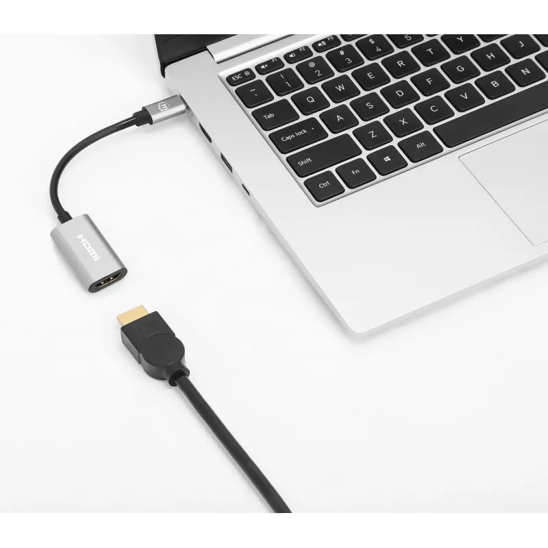 Manhattan 153973 adaptér USB-C na HDMI, 4K 60 Hz, hliník, Space Grey