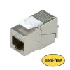 Keystone konektor samica ROLINE Cat.6a RJ-45 tienený, bez nástroja, štíhly, strieborný