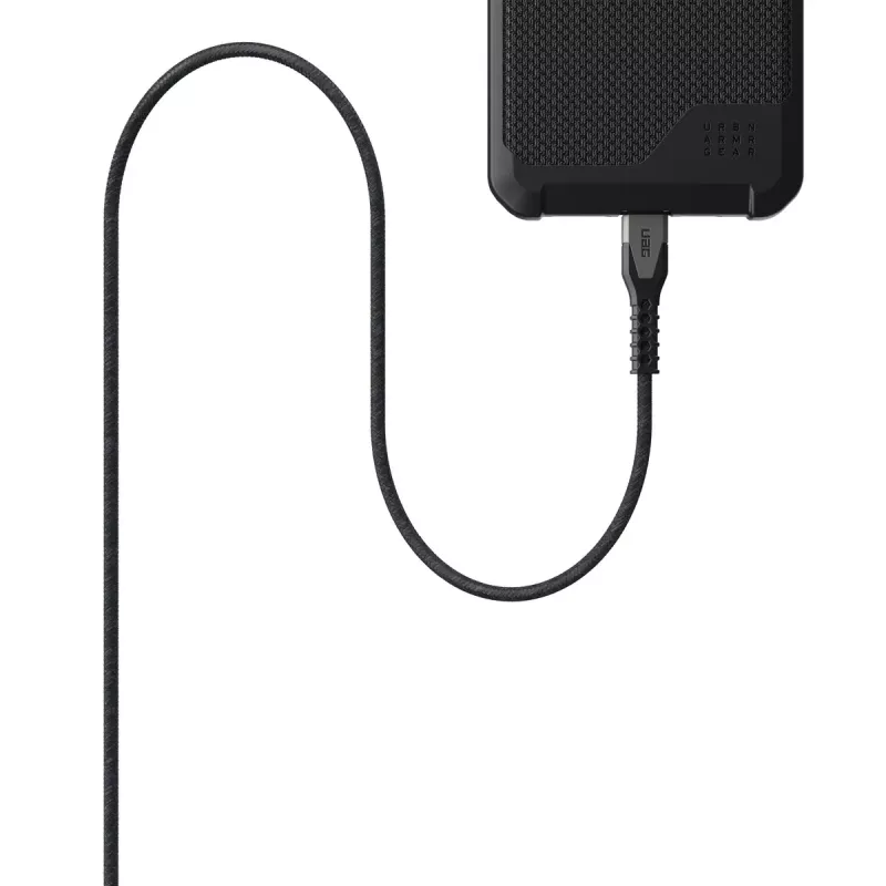 USB-C na USB-C napájací kábel EATON Urban Armor Gear Kevlar Core 1,5 m, USB 2.0, čierny/sivý