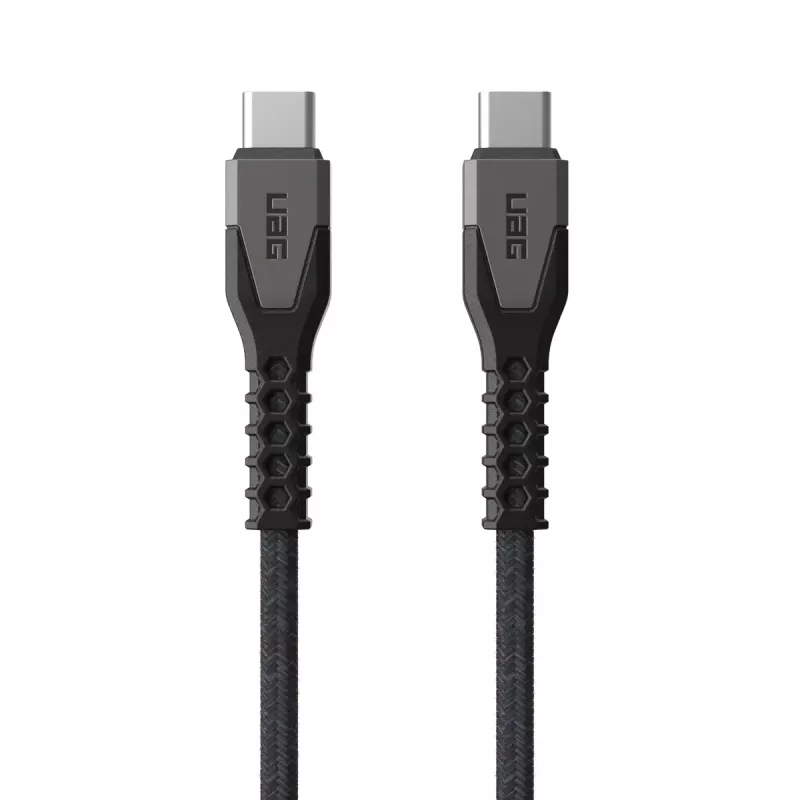 USB-C na USB-C napájací kábel EATON Urban Armor Gear Kevlar Core 1,5 m, USB 2.0, čierny/sivý