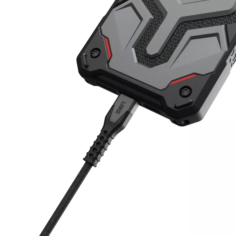 USB-C na USB-C napájací kábel EATON Urban Armor Gear Kevlar Core 1,5 m, USB 2.0, čierny/sivý