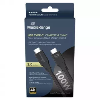 USB kábel MediaRange MRCS218 3 m USB 3.2 Gen 1 USB C čierny
