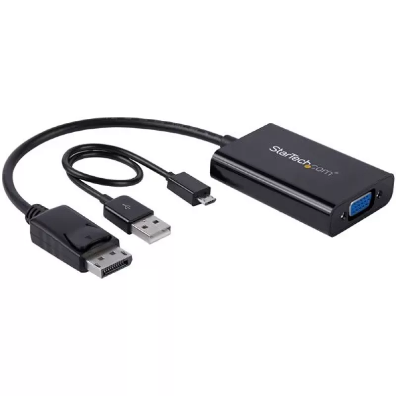 StarTech.com DP2VGAA adaptér DisplayPort na VGA so zvukom, aktívny, 1920x1200 (WUXGA), DisplayPort 1.2, čierny