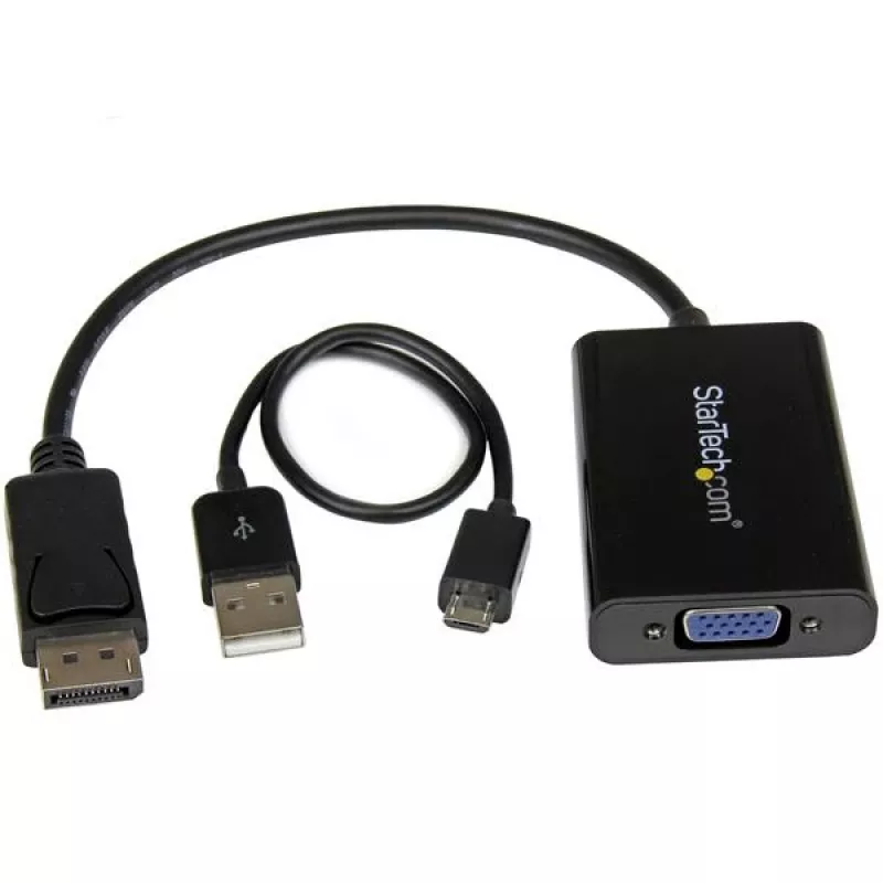 StarTech.com DP2VGAA adaptér DisplayPort na VGA so zvukom, aktívny, 1920x1200 (WUXGA), DisplayPort 1.2, čierny