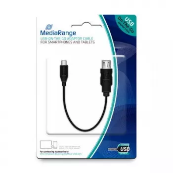 USB kábel MediaRange MRCS168 0,2m Micro-USB B USB A čierny